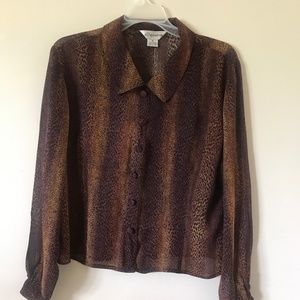 Animal Print Sheer Top. Medium